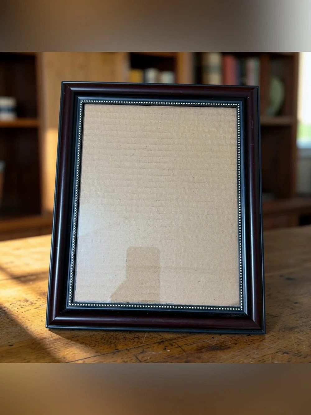 Cherry Wood Look 8x10 Picture Frame w/Beaded Trim Tabletop & Wall Decor